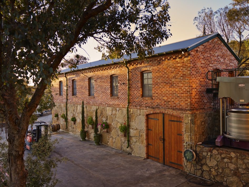 Winery building constructed from local granite